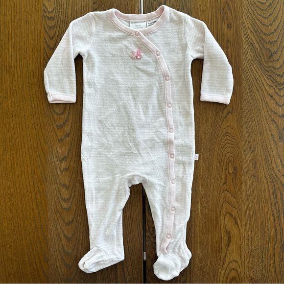 Marquise Bundle Blue Floral Warm Pink White Stripe Footies Girls Summer Outfit - Picture 8 of 12